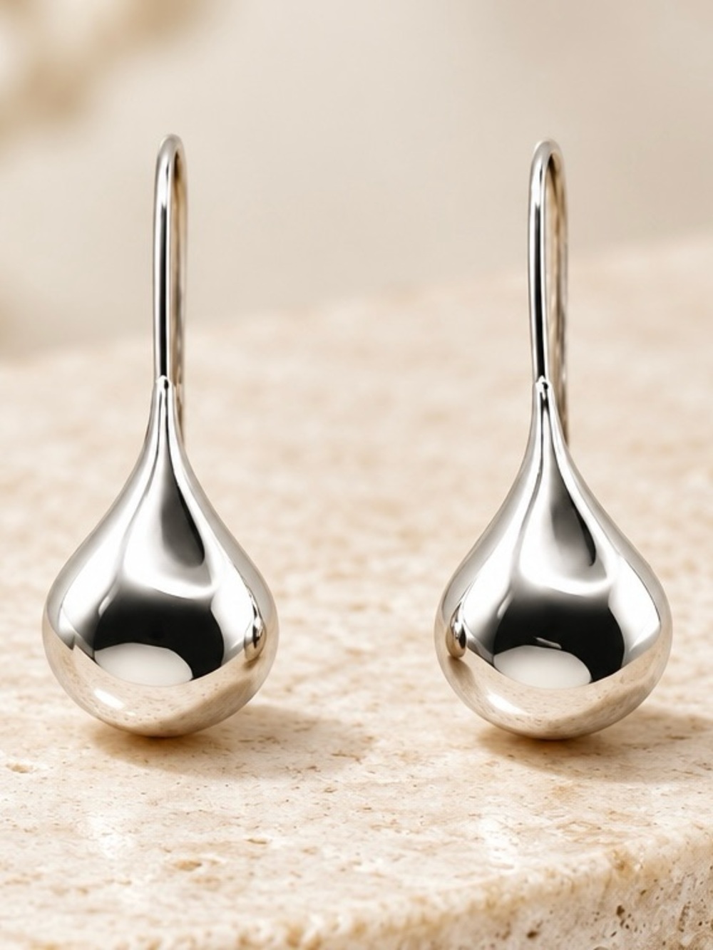 Sterling Silver Teardrop Drop Earrings